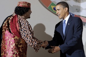 Obama with Gaddafi