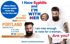 Hillary STD Syphilis ad hipster